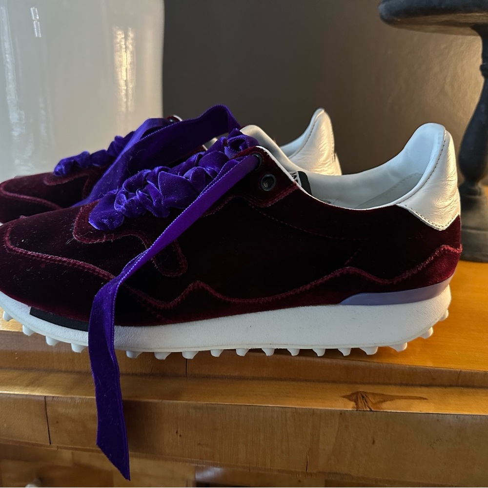Golden Goose Purple Red Sneakers Velvet Low-Top